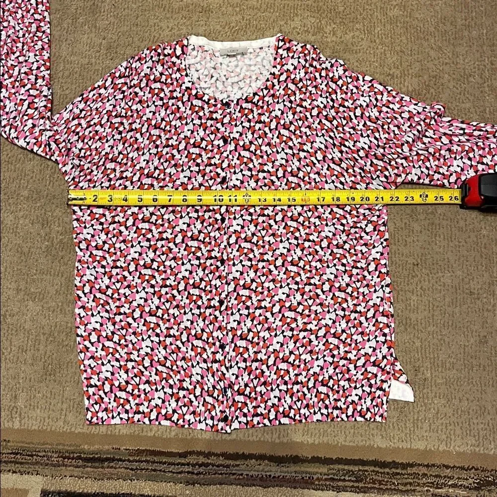 LOFT Red and White Patterned Sweater - Picture 7 of 8